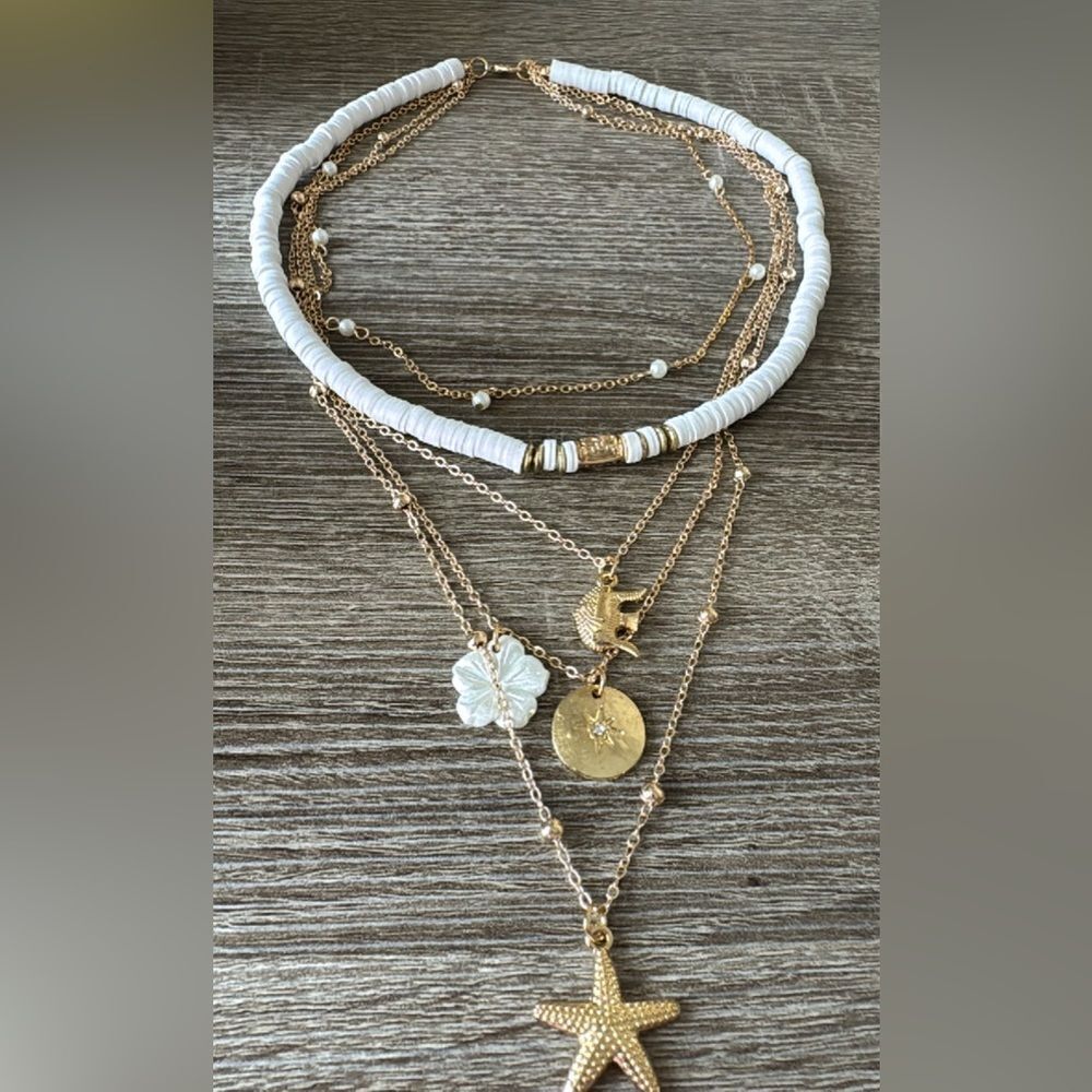 Bohemian multi layers necklace A352 - Picture 2 of 4